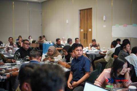 Seafood Task Force Recruitment Agency Training in Indonesia - Participant looking towards the stage